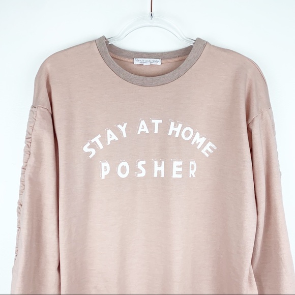Stay at Home Posher Scrunch Sleeve Sweatshirt - Picture 2 of 7